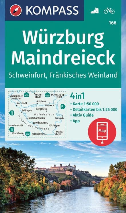 Würzburg, Maindreieck, Schweinfurt, Fränkisches Weinland - Kompass 166