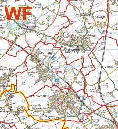 Wakefield - WF - Postcode Sector Wall Map