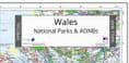 Wales - AONB & National Parks - Wall Map 2025 - 90 x 104cm