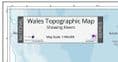 Wales Topographical with Rivers - Wall Map - 2024 - 70 x 70cm