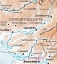 Wales Topographical with Rivers - Wall Map - 2024 - 70 x 70cm