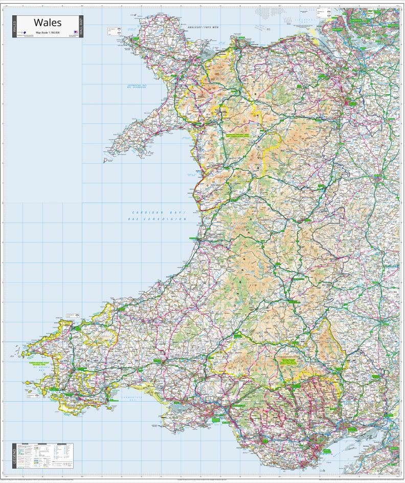Wales Wall Map - EXTRA LARGE - 138 x 162cm