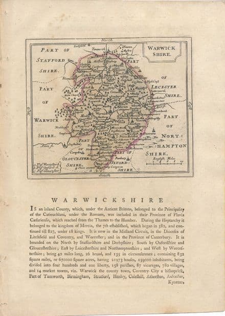 Warwickshire - Seller & Grose - 1787 - Original Map