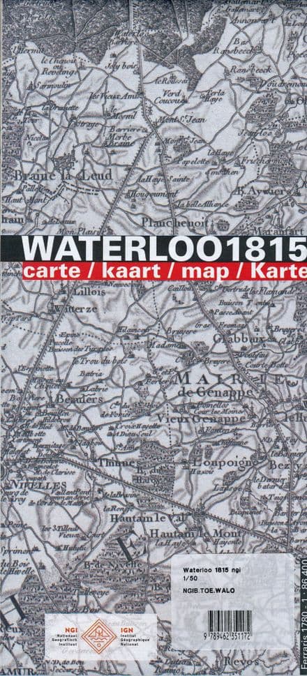 Waterloo 1815 Historical Battle Map - NGI