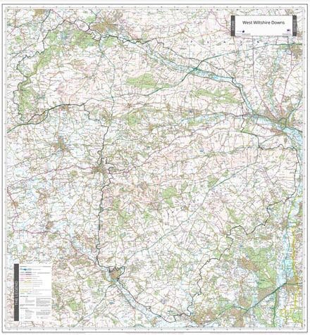 West Wiltshire Downs - AONB Wall Map - 2024