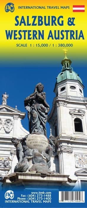 Western Austria & Salzburg Travel Country & City Map
