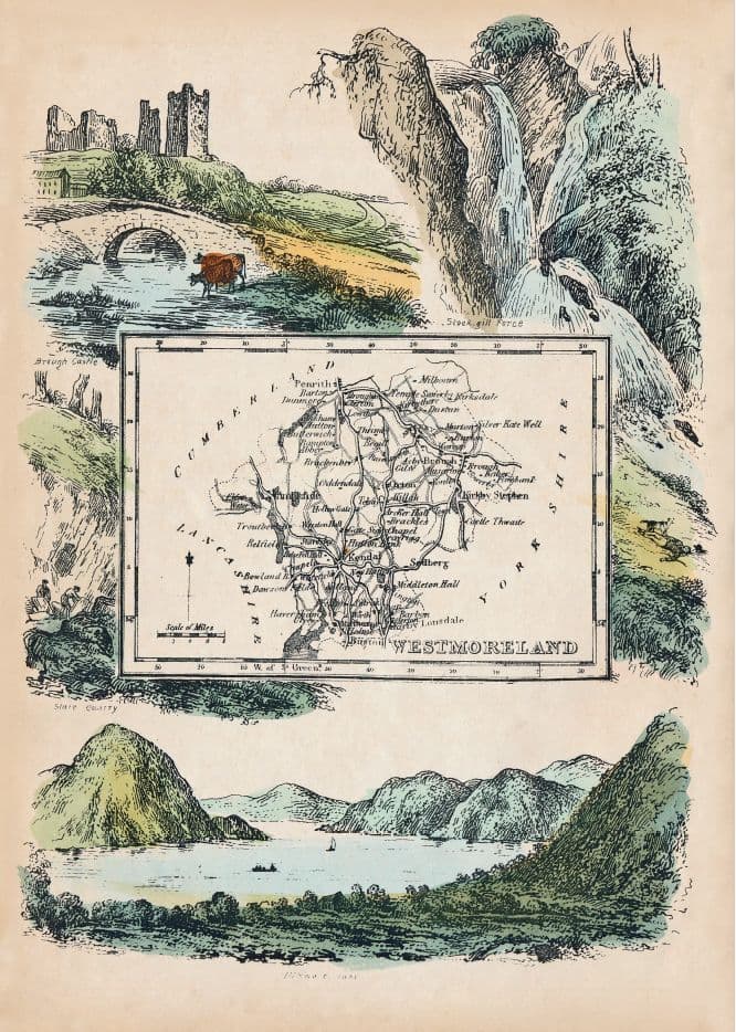 Westmoreland - by 'Reuben Ramble' - Reproduction County Map