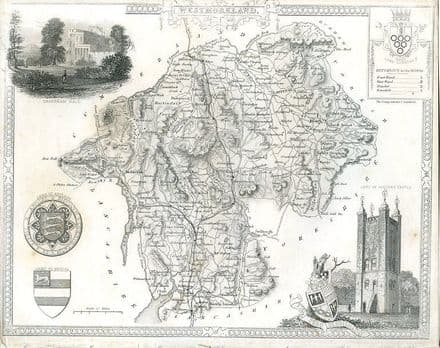 Westmoreland Thomas Moule circa 1840 - Original Map
