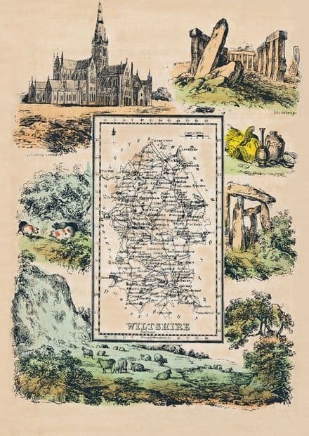 Wiltshire - by 'Reuben Ramble' - Reproduction County Map