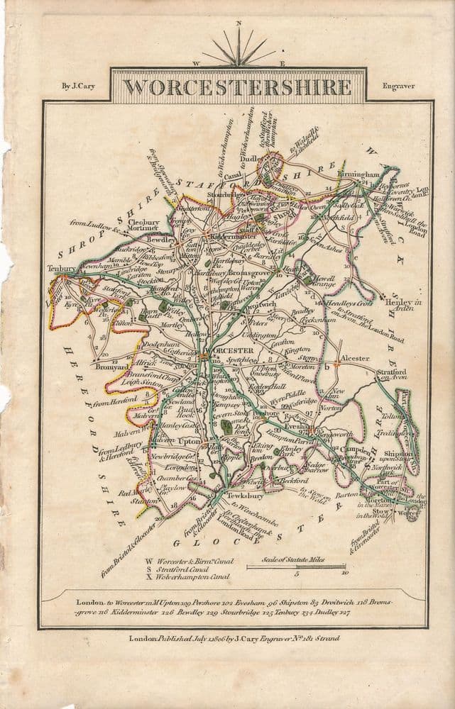 Worcestershire John Cary - Mini - 1806