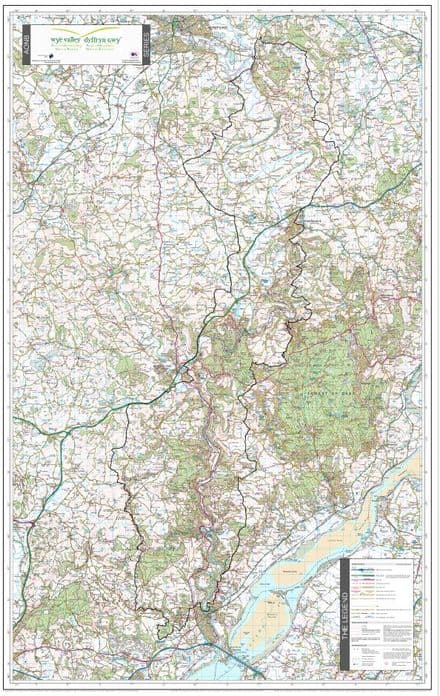 Wye Valley - AONB Wall Map - 2024
