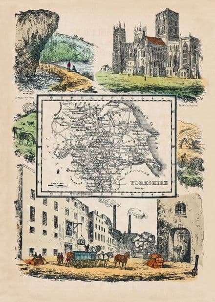 Yorkshire - by 'Reuben Ramble' - Reproduction County Map