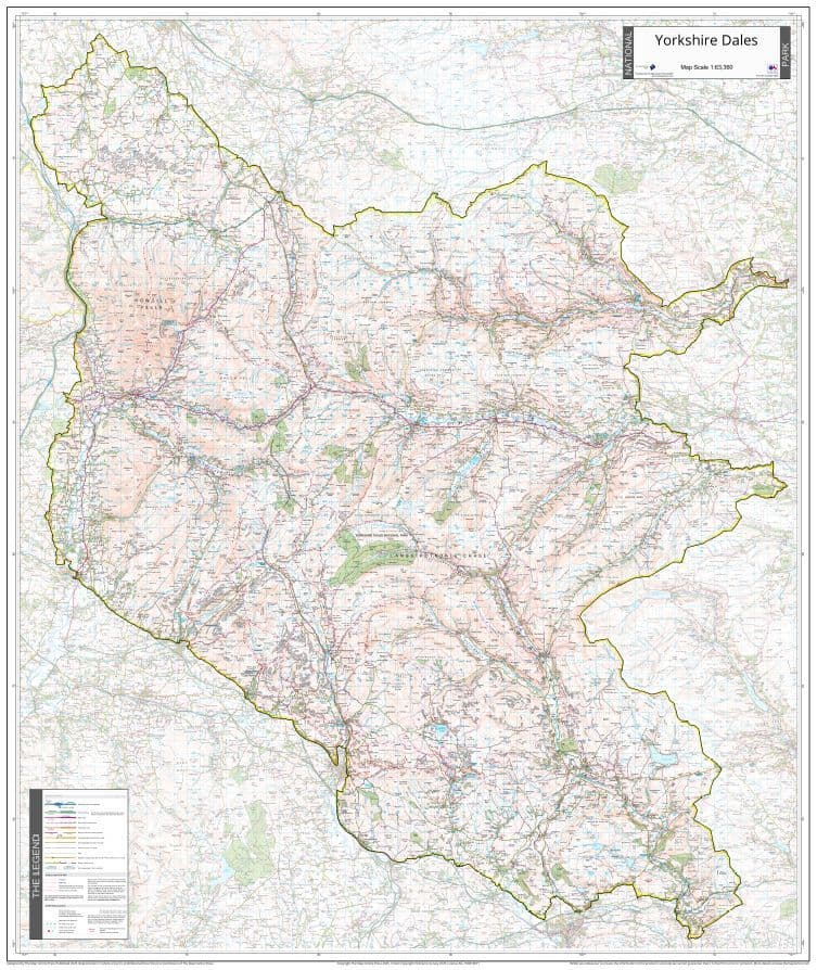Yorkshire Dales National Park - Wall Map