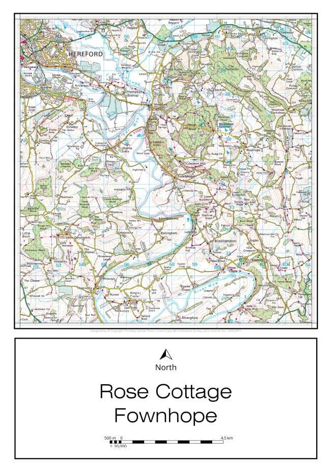 Your Home in the Centre - Personalised A3 Ordnance Survey Landranger Map