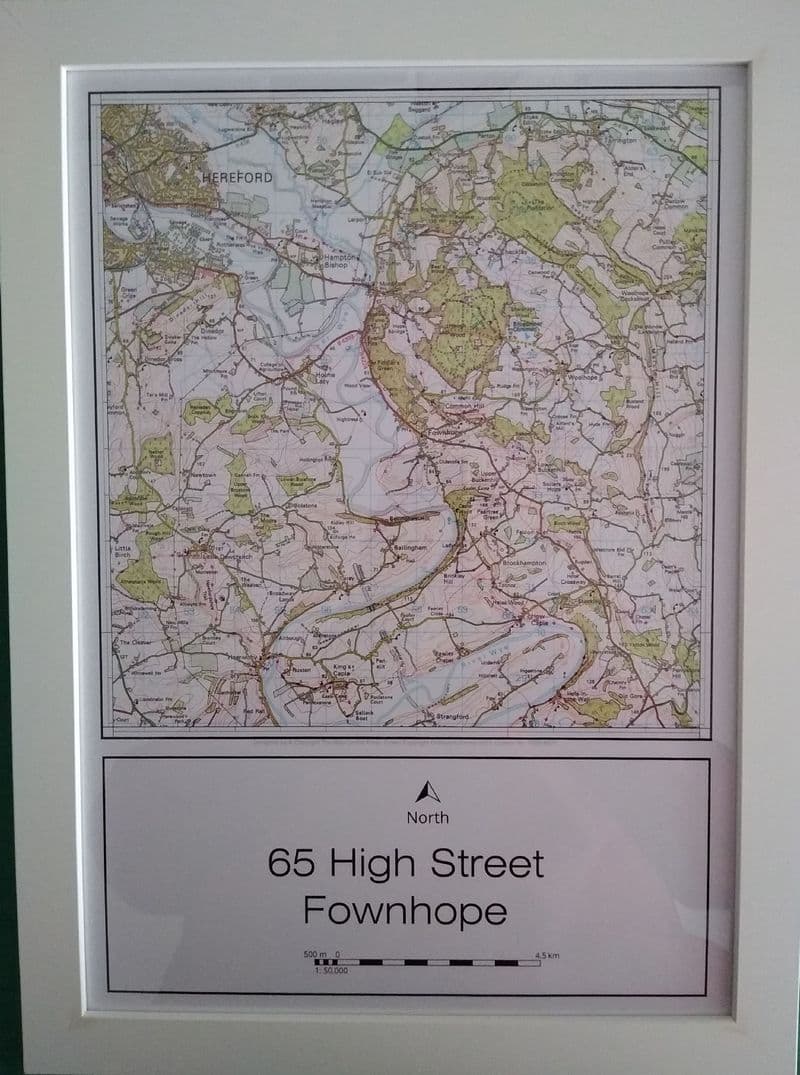 Your Home in the Centre - Personalised Framed Ordnance Survey Landranger Map