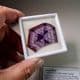 AMETHYST - THIN POLISHED SLICE SHOWING COLOUR ZONING