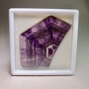 AMETHYST -  THIN POLISHED SLICE SHOWING COLOUR ZONING