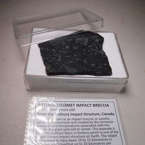ASTEROID/COMET IMPACT BRECCIA (CUT SLICE) - Sudbury Impact Structure, Ontario, Canada