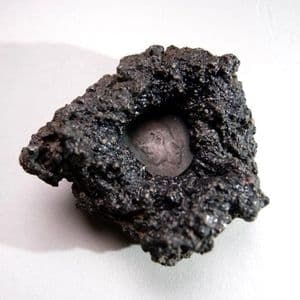 COIN SET IN VOLCANIC LAVA - Vesuvius, Italy