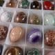 COLLECTION OF 20 POLISHED STONE AND GEMSTONE EGGS (Second hand item in box)