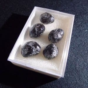 COLLECTION OF FIVE 'APACHE TEARS' IN DISPLAY BOX - Arizona, USA