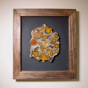 HERTFORDSHIRE PUDDINGSTONE - cut and polished and framed for wall display