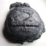 MEDALLION STRUCK IN VOLCANIC LAVA FROM THE 1922 ERUPTION OF VESUVIUS, ITALY