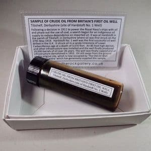 SAMPLE OF OIL FROM BRITAIN'S FIRST OIL WELL - Derbyshire