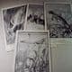 TEN VINTAGE BRITISH MUSEUM (NATURAL HISTORY) POSTCARDS  OF RESTORATIONS OF EXTINCT REPTILES