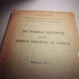 THE MINERAL RESOURCES AND MINING INDUSTRY OF CYPRUS (SECOND HAND COPY IN FAIR CONDITION)