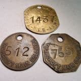 THREE MINER'S TALLIES - Thurcroft Colliery, Rotherham, South Yorkshire