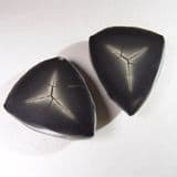 UNUSUAL 'TRIANGULAR' SEPTARIA - two polished pieces cut and polished  -  Morocco
