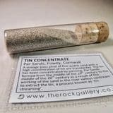 VINTAGE GLASS PHIAL OF SAND RICH IN TIN - Par Sands, Cornwall