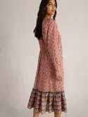 Abigail Embroidered Dress. Pink Multi