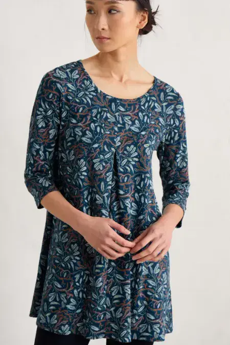 Arusha Tunic. Flowering Reeds Raincloud