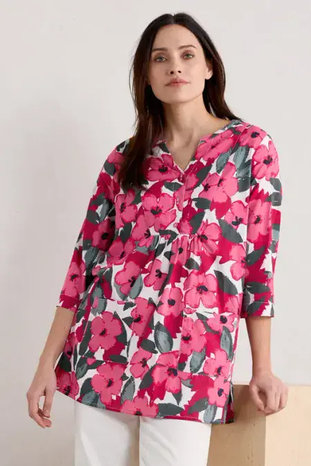 Aventurier Tunic. Coastal Bloom Chalk