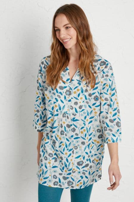 Aventurier Tunic. Pastel Foliage Chalk