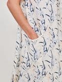 Avery Linen Dress. White MLT