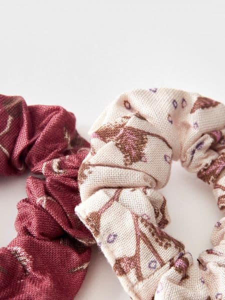 Bamboo hair Scrunchies. Pink Multi (2 Pack)