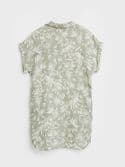 Bantu Linen Tunic. Green Multi
