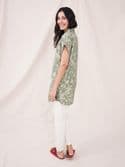 Bantu Linen Tunic. Green Multi