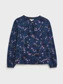 Bea Jersey Top. Navy Multi