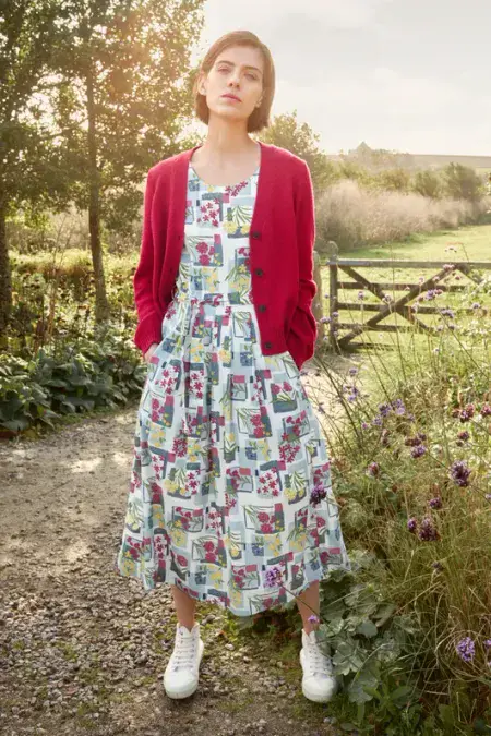 Belle Dress. Floral Postcards Chalk