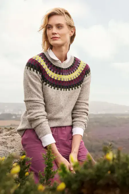 Berlewen Fair Isle Jumper. Croquet Aran Multi