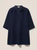 Blaire Linen Tunic. Dark Navy
