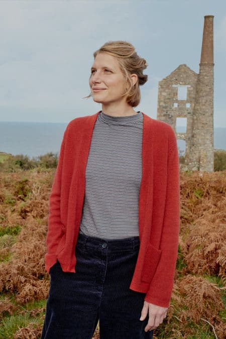 Breakers Cardigan. Dark Cinnamon