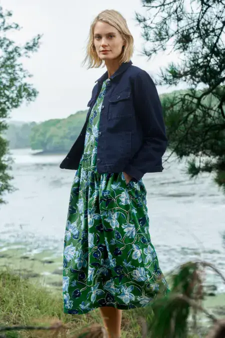 Brouse Organic Cotton Dress. Cyclamen Island