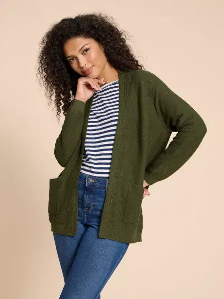 Carla Cardigan. Mid Green