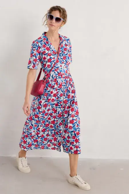 Charlotte Dress. Waterway Floral Chalk