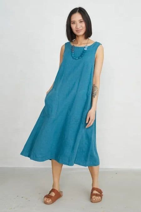 Cresting Waves Dress. Dark Paddle